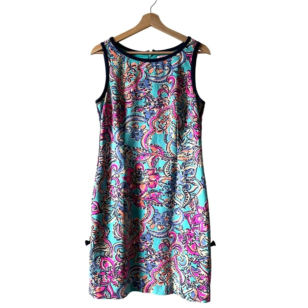 Lilly Pulitzer Francesca sheath Dress: Aqua Bait & Switch Large - Picture 1 of 12